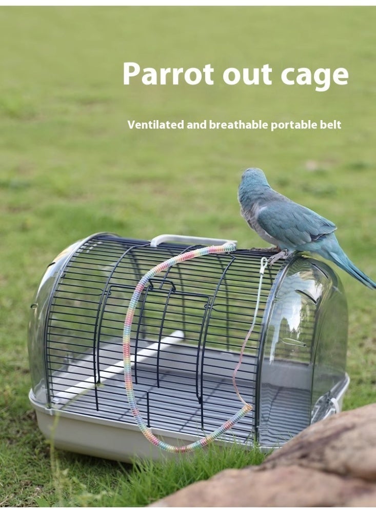 قفص نقل محمول (للطيور - الهامستر - الأرانب الصغيرة) مزود بمقبض، قفص نقل حيوانات أليفة جيد التهوية، أبعاده 32×21×22 - Image 4